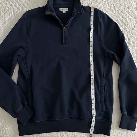 J.Crew Mens Sweatshirt Half-Zip Navy Blue Jacket French Terry Pullover Mock Neck - Picture 9 of 11